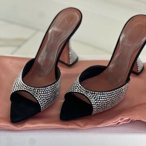 Amina Muaddi Caroline Crystal Slipper